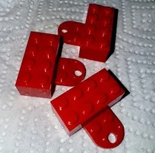 Set Of 3 red Lego brick magnets new without tags