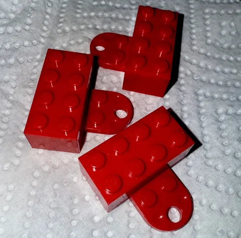 Set Of 3 red Lego brick magnets new without tags