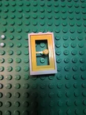 Vintage Lego - Door 1x3x4 3579 & 7930 Yellow W/Frame