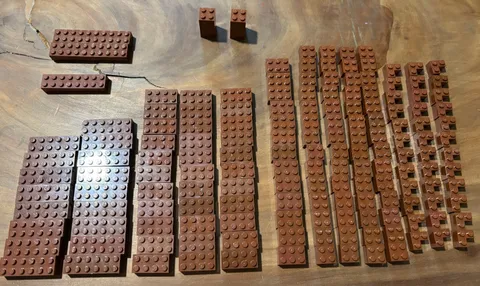 LEGO Reddish Brown Brick Lot 158 Pieces Mixed Sizes 2x2 2x4 2x6 2x10 Bulk OEM