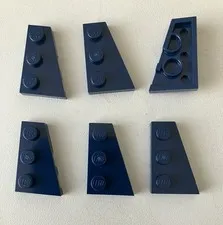 LEGO 6x NEW Wedge/Angle Plate Right 2x3 DARK BLUE #43722