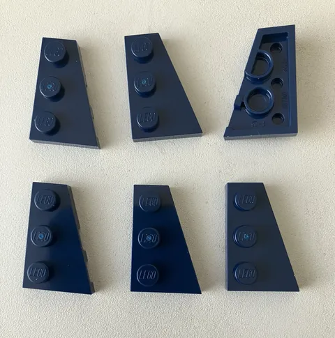 LEGO 6x NEW Wedge/Angle Plate Right 2x3 DARK BLUE #43722