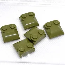 LEGO-NEW- #47457-OLIVE-SLOPE- CURVED 2 X 2 X 2/3 W/ 2 STUDS-QTY 5
