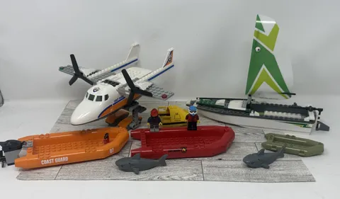LEGO CITY: Sea Rescue Plane, Sail Boat, Rafts And More Incomplete No Box