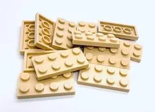 New Lego Tan 2x4 Plates #3020 - 12 Pieces