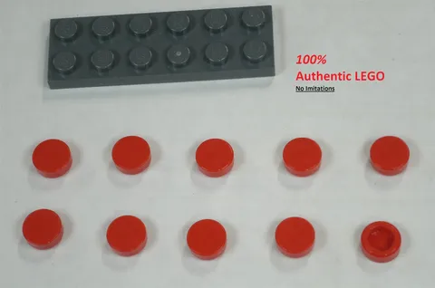 LEGO NEW 1x1 Red Tile Round (10x) 6284574 Brick 98138