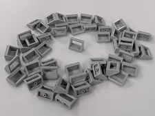 LEGO x50 NEW #60608 Light Bluish Gray Tile Modified 1 x 2 with Bar Handle # 2432