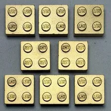 LEGO Metallic Gold 2x2 Brick Part Number 3003 Lot of 8