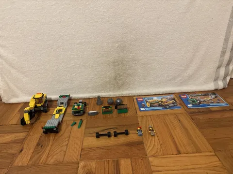 Lego City 4203 Mining Excavator Transporter INComplete w/ Manual & Figures