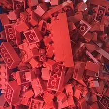 250+pcs LEGO Red Bulk Lot Random Bricks Plates Parts Genuine