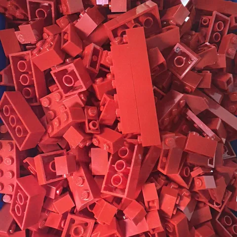 250+pcs LEGO Red Bulk Lot Random Bricks Plates Parts Genuine