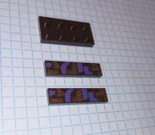 3 Lego pieces for BrickHeadz Albus Dumbledore printed dark brown tile 2431pb534