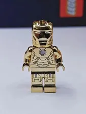 NEW Marvel Iron Man (Chrome Gold) Mark XXI Suit "Midas" Custom Lego Minifigure