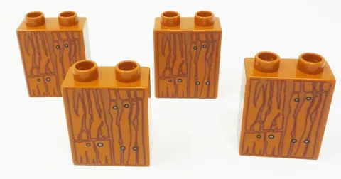 Lot of 4 Duplo Bob the Builder Dark Orange 1x2x2 Wood Grain 3275 3282 3283