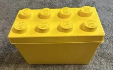 LEGO EMPTY Box & Lid ONLY CLASSIC Large 8 Stud Yellow Brick Storage Container