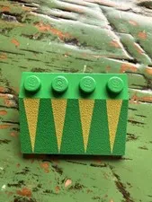 Lego Slope 33 3 x 4 with Yellow Triangles Pattern Item No: 3297p02