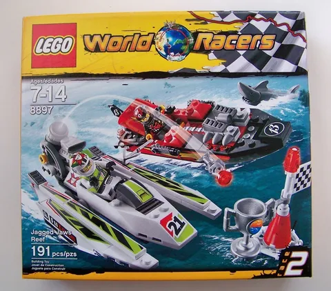 Lego World Racers 8897 Jagged Jaws Reef NEW  retired boat shark trophy