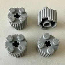 LEGO 4x NEW Brick Round 2x2 Flutes/Grille & Axle Hole LIGHT BLUISH GREY #92947