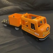Duplo Lego 10875 Cargo Train Orange Locomotive Push & Go Motor Tested WORKING!