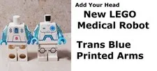 New LEGO Robot Medical Dr Spacesuit Star of Life Trans Arms Printed Torso Legs