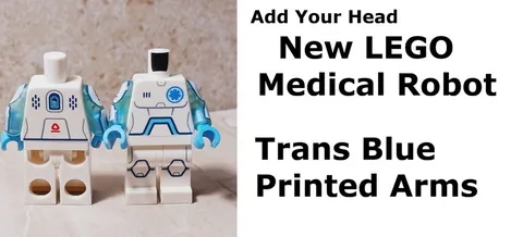 New LEGO Robot Medical Dr Spacesuit Star of Life Trans Arms Printed Torso Legs