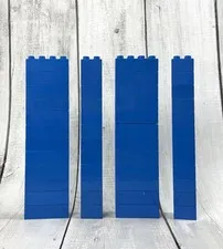 Large Lot 48 Lego Duplo 2” & 4” Blue Building Bricks Blocks