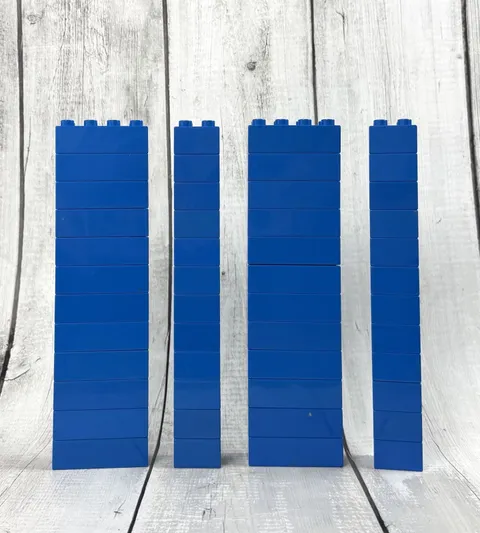 Large Lot 48 Lego Duplo 2” & 4” Blue Building Bricks Blocks