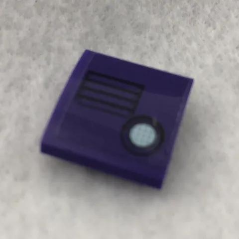 LEGO 15068pb369 Dark Purple Slope, Curved 2 x 2 x 2/3 W/ Black Air Vent (x1)
