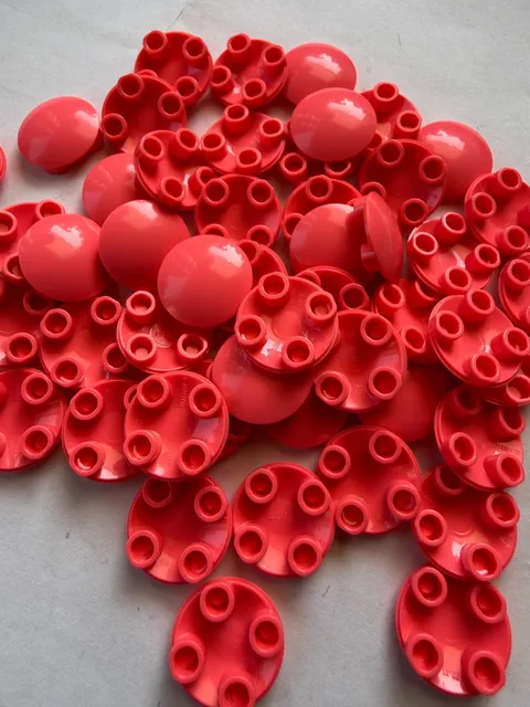 LEGO- NEW #2654-CORAL-PLATE ROUND 2 X 2 W/ ROUNDED BOTTOM-10 PIECES