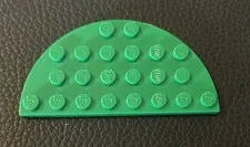 LEGO Parts 22888 Plate Round Half 4 x 8 Green 1 Piece