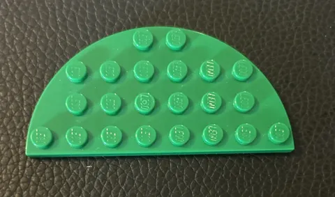 LEGO Parts 22888 Plate Round Half 4 x 8 Green 1 Piece