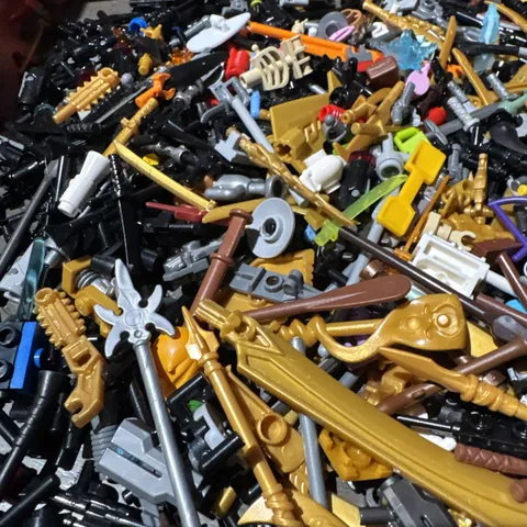 Lego Weapons Lot. 100! Swords, Guns, Axes, Pistols!  misc. lots.