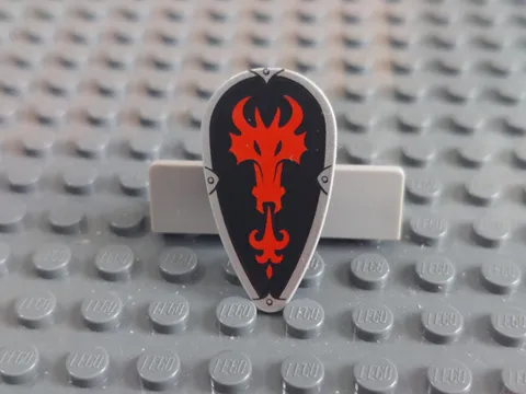 Lego 70403 - Long Shield with Red Dragon Head - Used