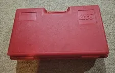 Vintage LEGO Large Red Plastic Storage Carry Case 80's  16 x 10 x 5