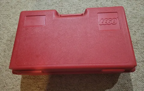 Vintage LEGO Large Red Plastic Storage Carry Case 80's  16 x 10 x 5