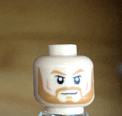 LEGO 1 Light Nougat Flesh Sided Head, Neutral / Upset Angry Mad Showing Teeth