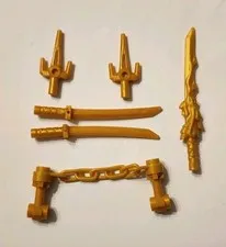 NEW LEGO® 6 Ninjago Gold Weapons Set For Minifigures Sword Of Fire Katanas 
