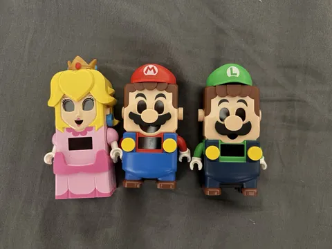 Nintendo Lego Super Mario Lot Of 3 Electronic Figures Mario, Luigi And Peach