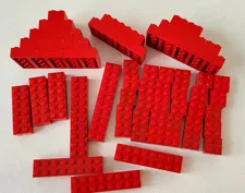 Lego Lot Red Pcs Classic Red 71 pcs  2x2  4x2  2x10  2x6  2x8  3x2