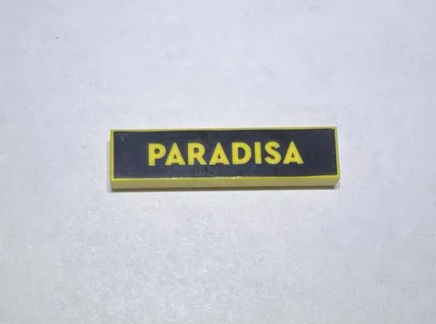 Lego 1x4 Black & Yellow Sign Tile Paradisa City New Printed 242