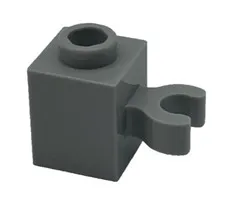Lego 60475b Light Bluish Gray Brick Modified 1 x 1 Open O Clip With Hollow Stud