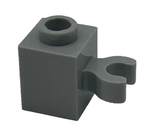 Lego 60475b Light Bluish Gray Brick Modified 1 x 1 Open O Clip With Hollow Stud