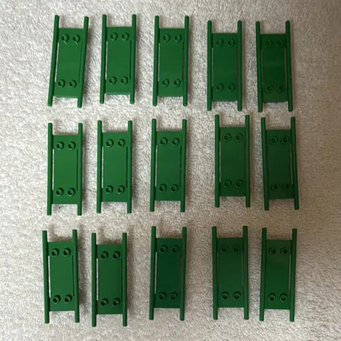 Lot of 15 LEGO Green Train Track Ramp Transition Plates Replacement Parts