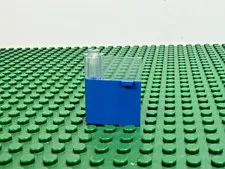 1973 LEGO Blue Door 1x 3x3 LEFT Horizontal Handle Trans-Clear Top 730 #801apb00