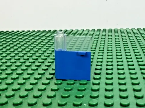 1973 LEGO Blue Door 1x 3x3 LEFT Horizontal Handle Trans-Clear Top 730 #801apb00