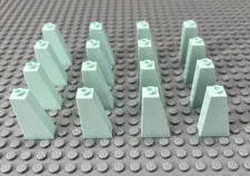 Lego Lot of 16 Slope 75 2 x 1 x 3 (4460a) Open Stud Bricks Light Aqua