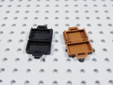 LEGO Lot of 2 Briefcase Suitcase Accessory Minifig Reddish Brown Black BL