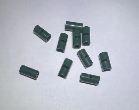 Lego Technic Lot Of 10 Pin Connector Round 2L Slot Earth Green New 485
