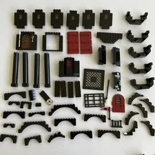 LEGO Black Castle Pieces Loose Lot Mixed Set 2000s Towers, Walls, Pillars, Etc.