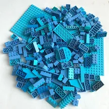 LEGO Bulk Lot of 240pcs Cyan/Blues 2x2 2x3 2x4 2x6 etc 2456 3001 Ocean